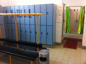 high school locker room